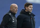 Rangers manager Steven Gerrard (right) with assistant manager Gary McAllister. Pic by Getty.