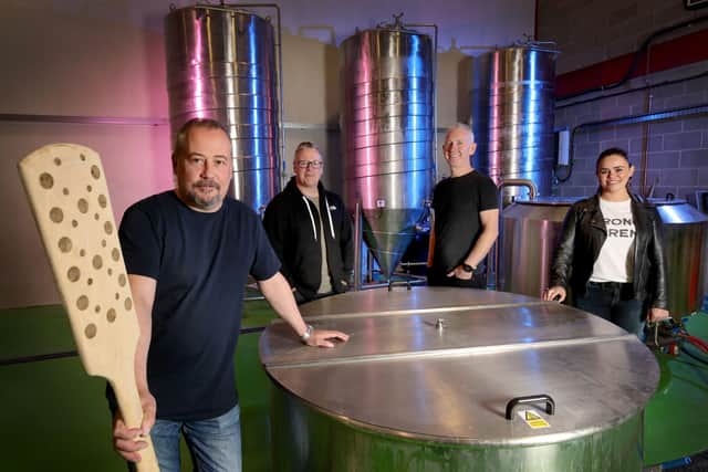 The team behind the new brewery and planned distillery in Lurgan are Martin Dummigan, Vernon Fox, Patrick McAliskey, and Shauna Travers. They are at the new Spadetown brewery site which will officially open in October