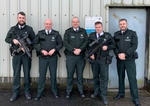 Chief Constable Simon Byrne pictured outside Crossmaglen PSNI station on Christmas Day 2019