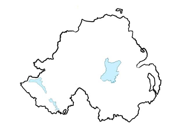 Lough Neagh is the largest lake on the island of Ireland and the largest in the UK. Its surface area is 151 square miles (392 squ km), making it a clearly visible feature in the centre of any map of Northern Ireland