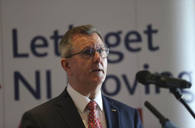 Sir Jeffrey Donaldson says: "The end goal of this report is the creation of all-Ireland policing structures which would require legislation. We will veto the proposals if there is an attempt to push them through"