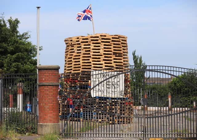 A bonfire in the Tiger’s Bay area of Belfast earlier this year