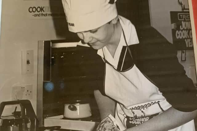 Paula participating in the NI Junior Cook of the Year competition in 1981, aged 14
