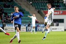 Shane Ferguson fires Northern Ireland to victory over Estonia. Pic by PressEye Ltd.