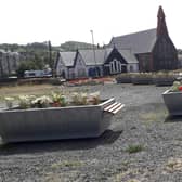 Planters have been put on the site of the former fish factory in Glenarm