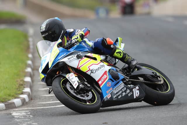 Burrows Engineering/RK Racing rider Mike Browne at the Cookstown 100 in 2020.