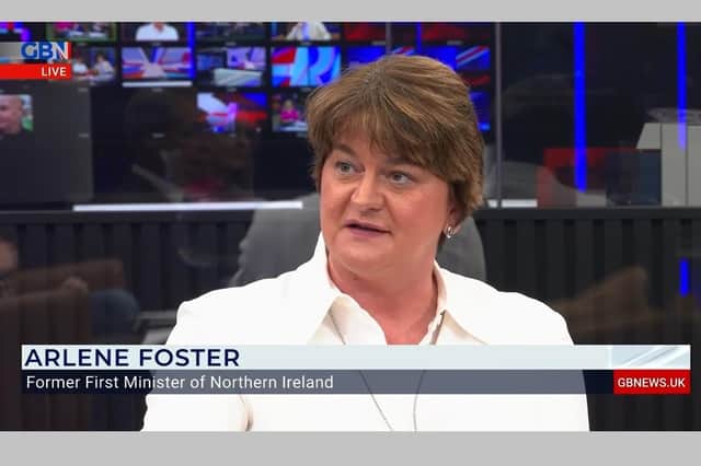 The former DUP leader Arlene Foster on GB News