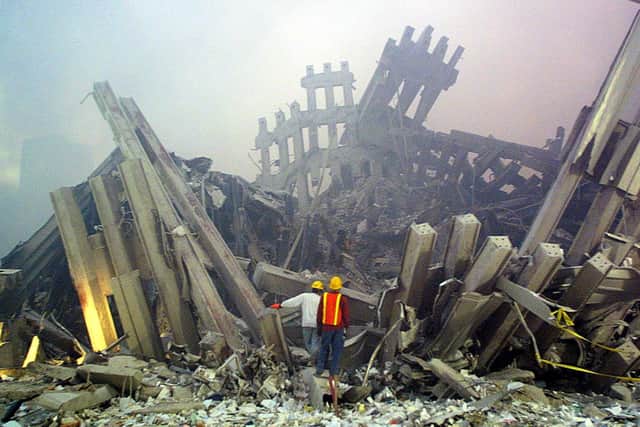 The aftermath of the World Trade Center complex when both twin towers collapsed on Tuesday 11 September, 2001 in New York. Rankin Armstrong had been with his family around the complex including the mall at the weekend, days before
