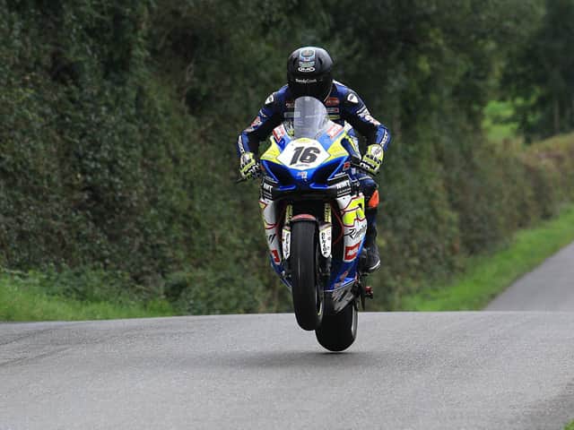 Mike Browne won the Open Superbike race at the Cookstown 100 on the Burrows Engineering/RK Racing Suzuki on Saturday.
