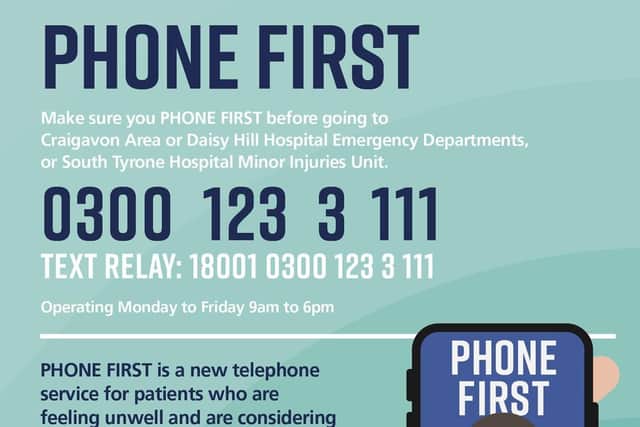 The Southern Health Trust has issued a 'Phone First' alert for those attending the Emergency Departments at Craigavon Hospital and Daisy Hill Hospital in Newry.