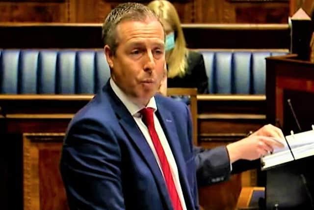 Paul Givan pressed home Sir Jeffrey Donaldson’s threats to collapse Stormont