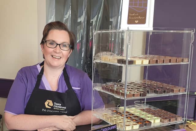 Chocolate maker Geri Martin of Chocolate Manor in Castlerock will be showing visitors to the experience kitchen, hosted by Food NI and Tourism NI, at Balmoral Show how she handcrafts her original products