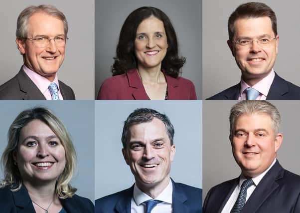 The last six NI secretaries, spanning a decade: top row, L-R – Owen Paterson, Theresa Villiers, James Brokenshire