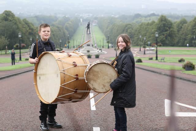 Jamie and Sammi Jo Davis from Carryduff at the Lambeg Drum event at Stormont.

Picture: Philip Magowan / Press Eye