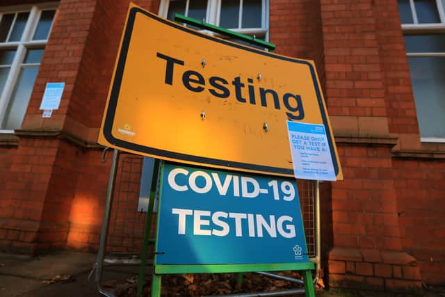 A Covid Testing sign