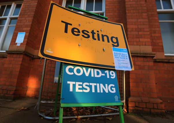 A Covid Testing sign