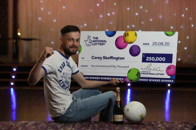 Corey Skeffington from Coalisland in County Tyrone, knows all about the emotions involved after winning £250,000 on a National Lottery Scratchcard one year ago