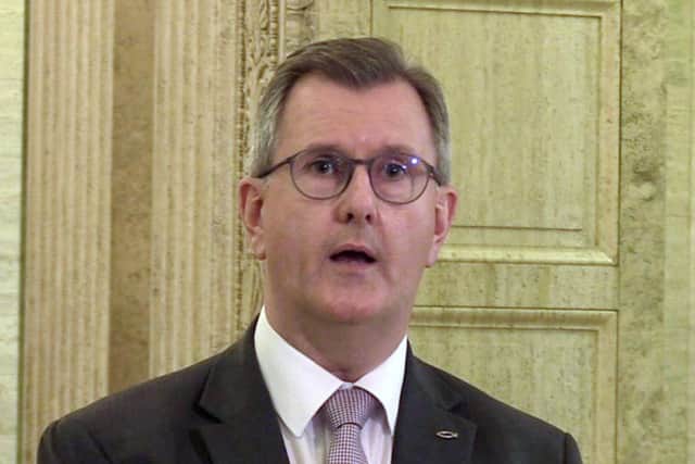 DUP leader Sir Jeffrey Donaldson says support for the peace process is 'falling away'.