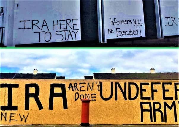 Pro-paramilitary graffiti in Londonderry after the murder
