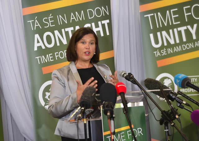 Mary Lou McDonald of Sinn Fein rushed forward to support the stance of President Michael D Higgins by claiming also that “the partition of Ireland was a catastrophe for our people and our country”
