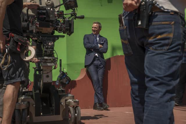 Daniel Craig (James Bond) on the set of Spectre film