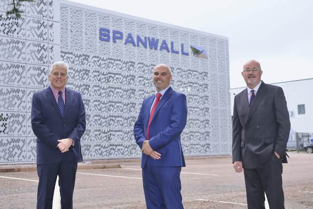 Philip West, ales director Spanwall, David Clark,director of manufacturing Spanwall and Keith Toner, managing director Spanwall