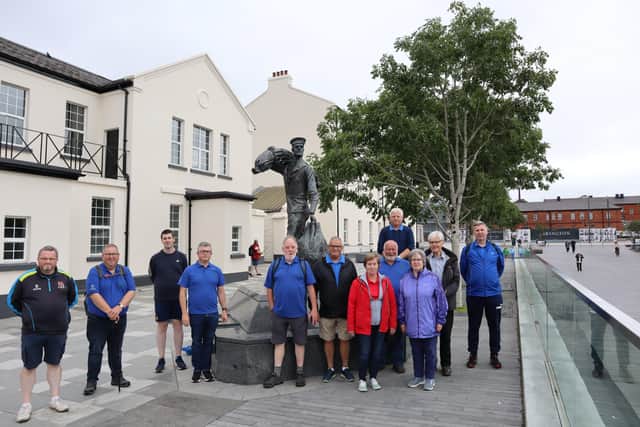 Centenary Circuit walkers pictured at Ebrington Barracks, Londonderry
