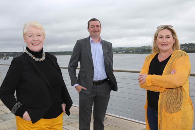 John Ferris, regional ecosystem manager with Ulster Bank with two of the four SheGenerate co-founders, Mary McKenna and Clare McGee