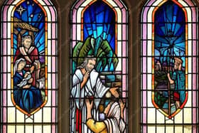 Stained-glass depictions of Jesus Christ from Rathfriland Church of Ireland