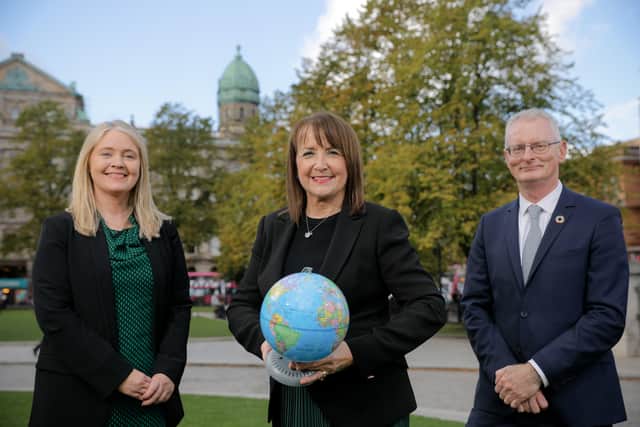 Klair Neenan, managing director, SSE Airtricity, Ann McGregor, chief executive, NI Chamber and Ian Talbot, chief executive, Chambers Ireland
