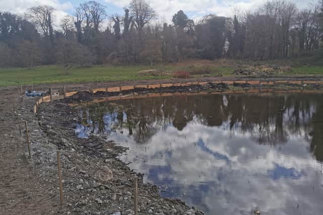 Revetment end installation of Temple Water at Castle Ward, Co Down