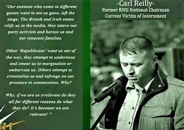 A 2016 flyer from the Republican Network for Unity calling for the release of Mr Reilly