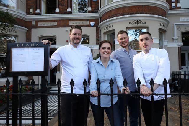 Blank owners, Jonny and Christina Taylor, with new general manager Alex Daley and head chef, Niall Duffy