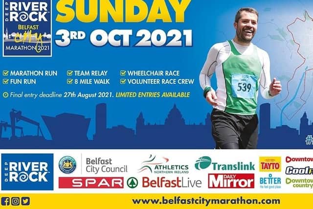 A flyer for today's marathon, which commences from Stormont at 9am