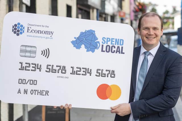 Economy Minister Gordon Lyons has announced that the first 100,000 Spend Local cards are being issued today (October 4).