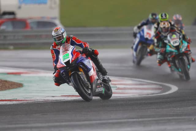 Glenn Irwin in action on the Honda Racing Fireblade at Donington Park.