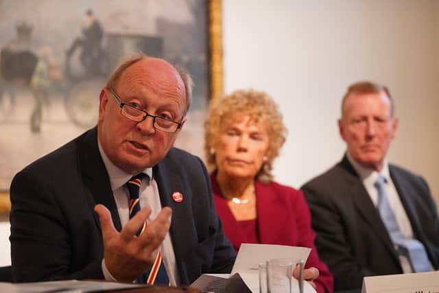 The participants included (left to right) Jim Allister, Kate Hoey and David Trimble. Picture Press Association