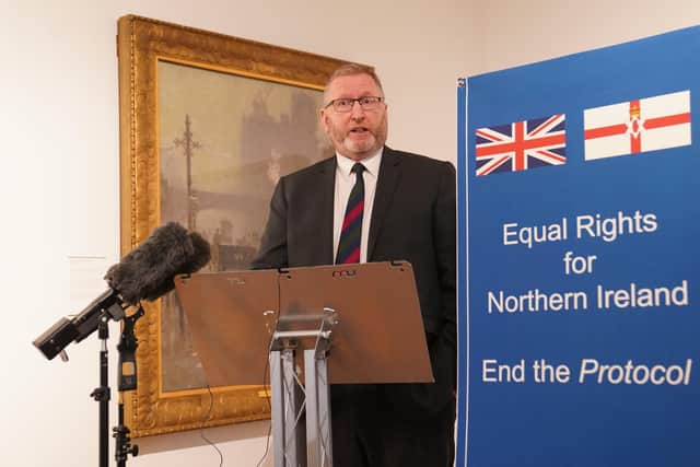 UUP leader Doug Beattie speaking at a fringe event at the Conservative Party Conference in Manchester on Monday