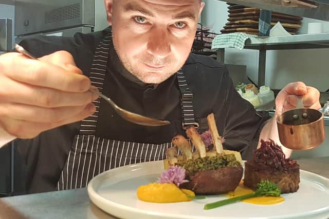 Head chef David McCreevy skilfully creating original dishes in No 43 Restaurant in the Kilmorey Arms Hotel in Kilkeel, Co Down