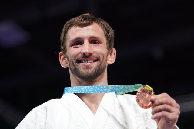 Northern Ireland's Nathon Burns with his Bronze medal won in the Men's Judo -66kg at Coventry Arena on day four of the 2022 Commonwealth Games