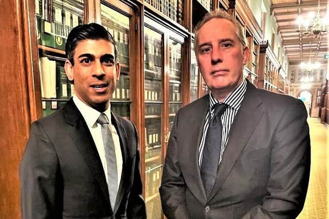 Ian Paisley meeting Rishi Sunak in March; the North Antrim MP said he pressed the chancellor on the Protocol
