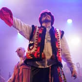 Kalush Orchestra, Eurovision winners from Ukraine, performing their first UK gig at Shangri-La's Truth Stage, during the Glastonbury Festival at Worthy Farm in Somerset