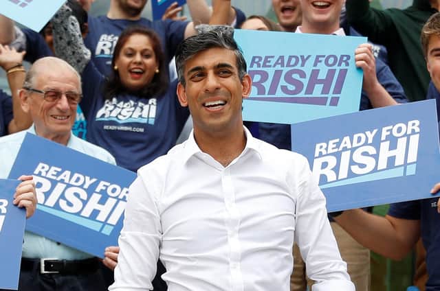 Rishi Sunak (centre) at an event in Exeter as part of his campaign to be leader of the Conservative Party and the next prime minister. Picture date: Monday August 1, 2022.