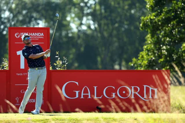 Ewen Ferguson of Scotland tees off on the 14th hole during the first round of the ISPS Handa World Invitational