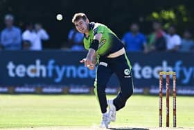 Josh Little bowls for Ireland. (Picture credit: Sportsfile)