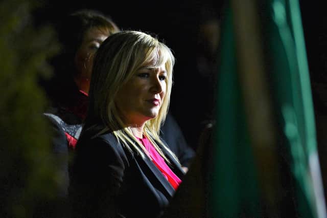 Michelle O’Neill at a 2017 commemoration of IRA men killed at Clonoe 25 years before