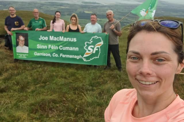 Sinn Fein's Jemma Dolan with members of the Joe MacManus branch of the party. Photo: Jemma Dolan - Twitter