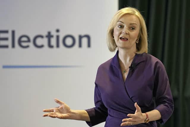 Liz Truss during today's hustings event at the Culloden Hotel in Belfast