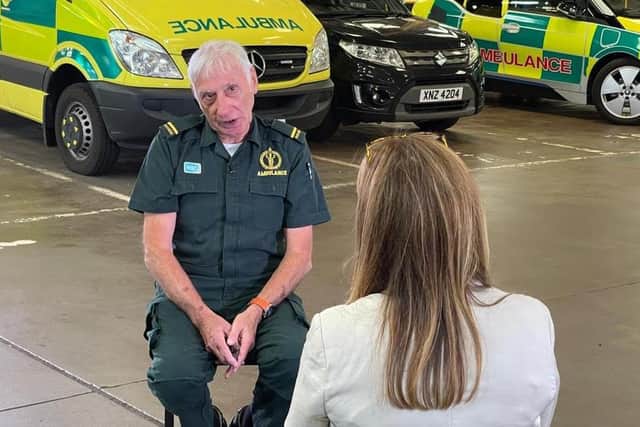 Paramedic Brian Maguire speaking to UTV
