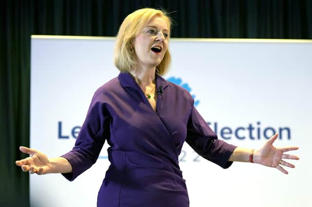 Liz Truss during a hustings event at the Culloden Hotel in Belfast